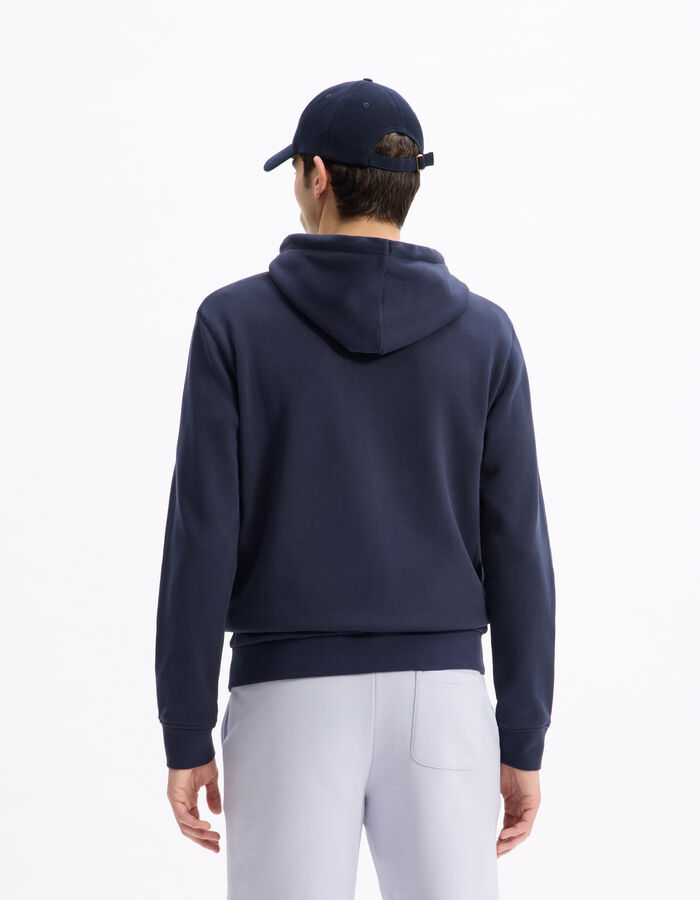 Celio Sweat Zippé Capuche Regular 100% Coton - Marine