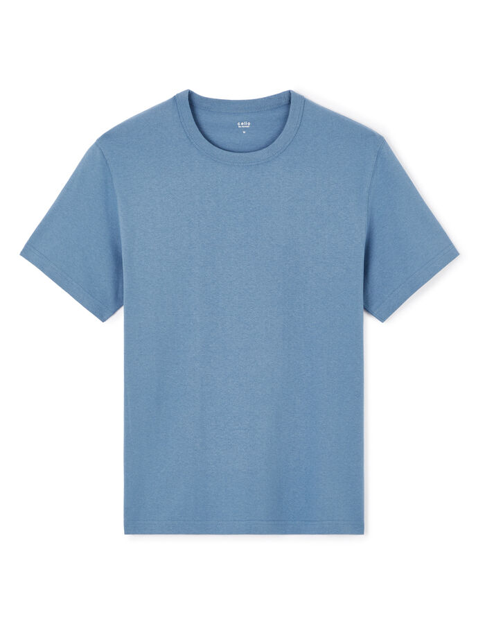 celio T-shirt boxy col rond 100% coton - marine