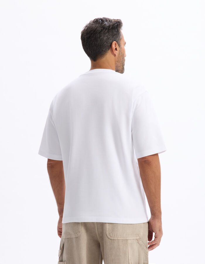 Celio T-shirt Infroissable Oversize Col Rond - Blanc