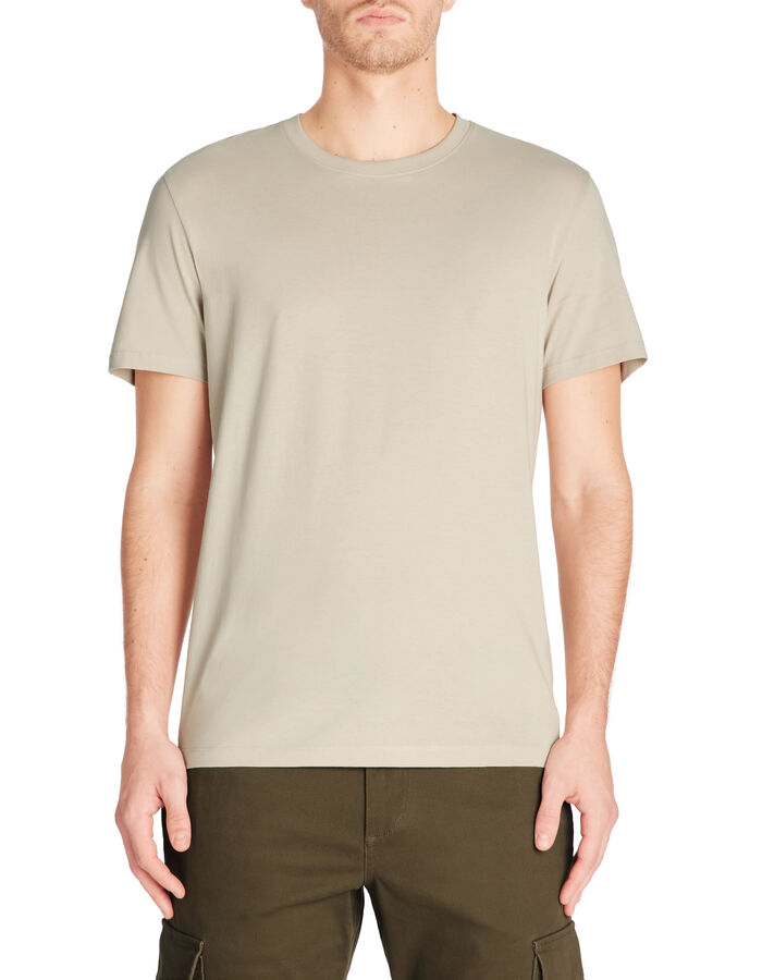 Celio T-shirt Straight Col Rond 100% Coton - Beige