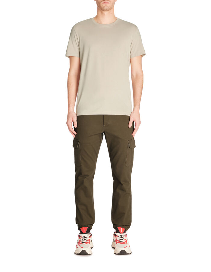 Celio T-shirt Straight Col Rond 100% Coton - Beige
