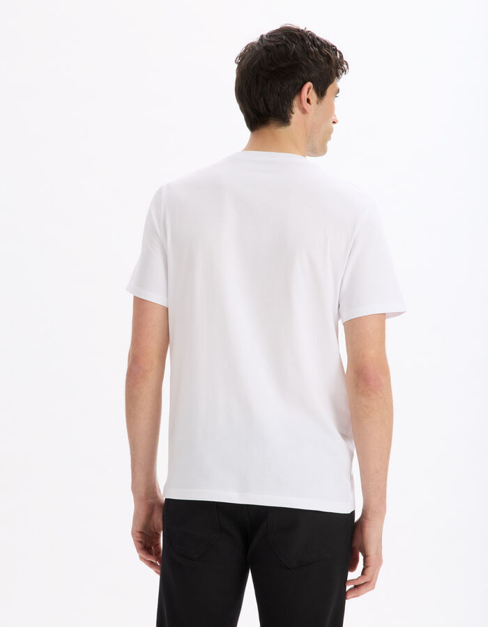 Celio T-shirt Straight Col Rond 100% Coton - Blanc