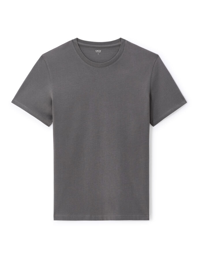 celio T-shirt straight col rond 100% coton - gris