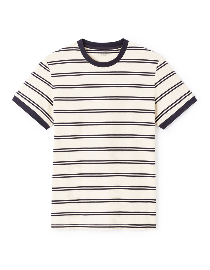 celio T-shirt straight col rond 100% coton - marine
