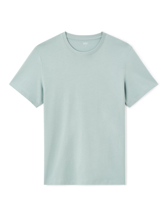 celio T-shirt straight col rond 100% coton - vert