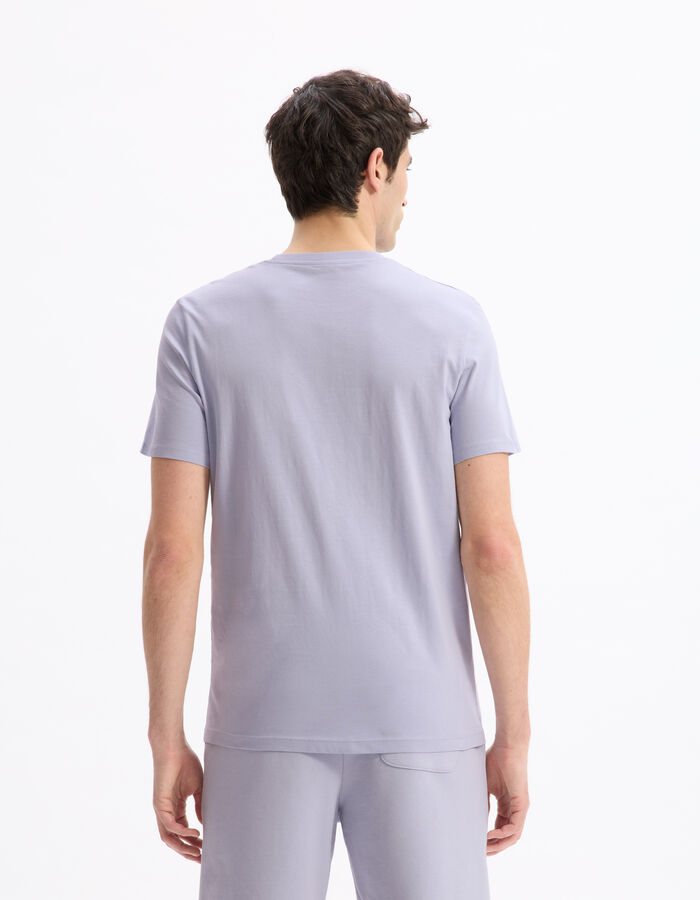 Celio T-shirt Straight Col Rond 100% Coton - Violet