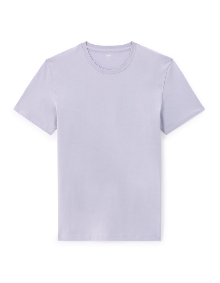 celio T-shirt straight col rond 100% coton - violet