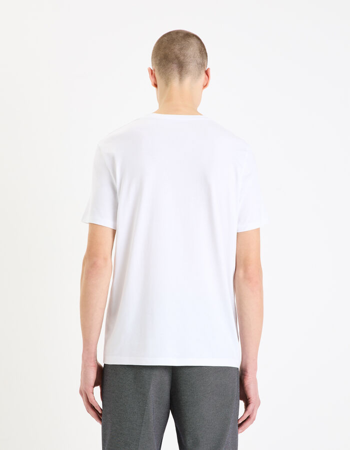 Celio T-shirt Straight Col V 100% Coton - Blanc