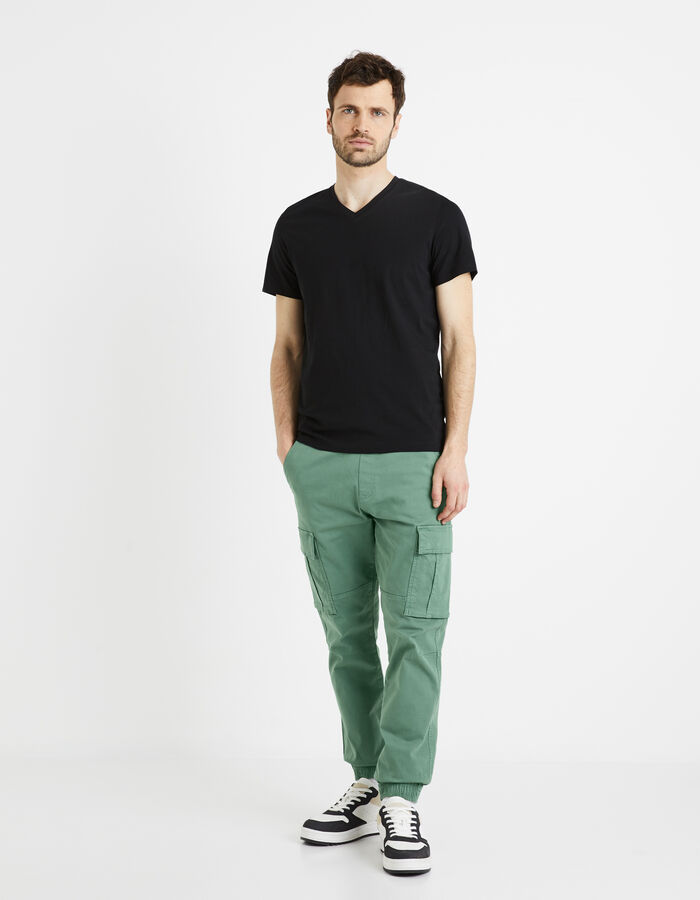 Celio T-shirt Straight Col V 100% Coton - Noir