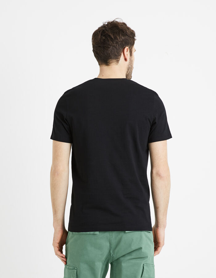 Celio T-shirt Straight Col V 100% Coton - Noir