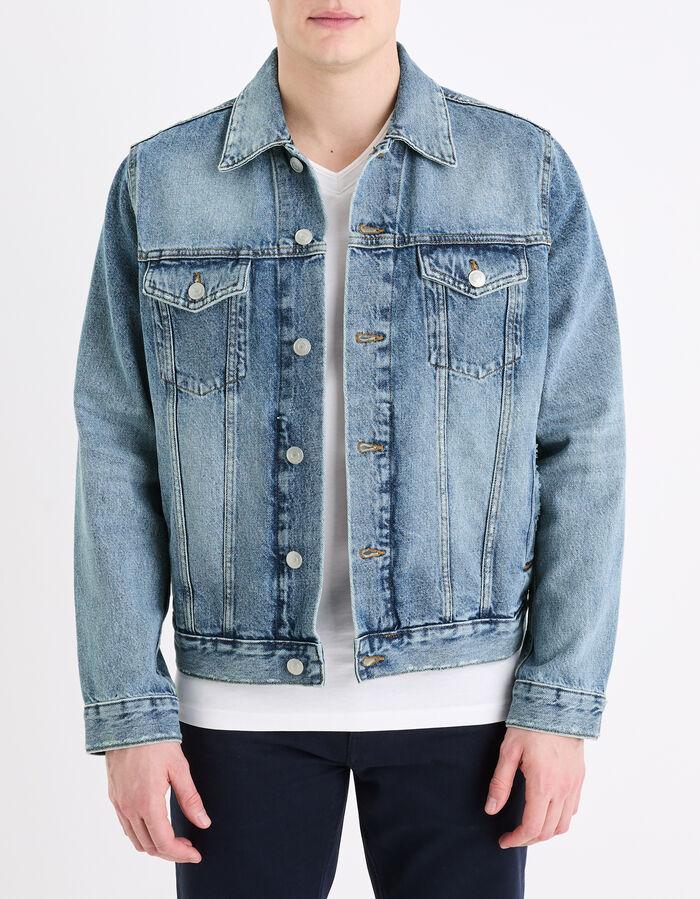 Celio Veste Col Chemise - Bleu