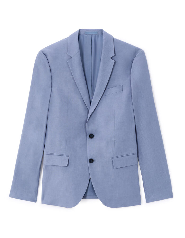 Celio Veste De Costume Slim 100% Lin - Bleu