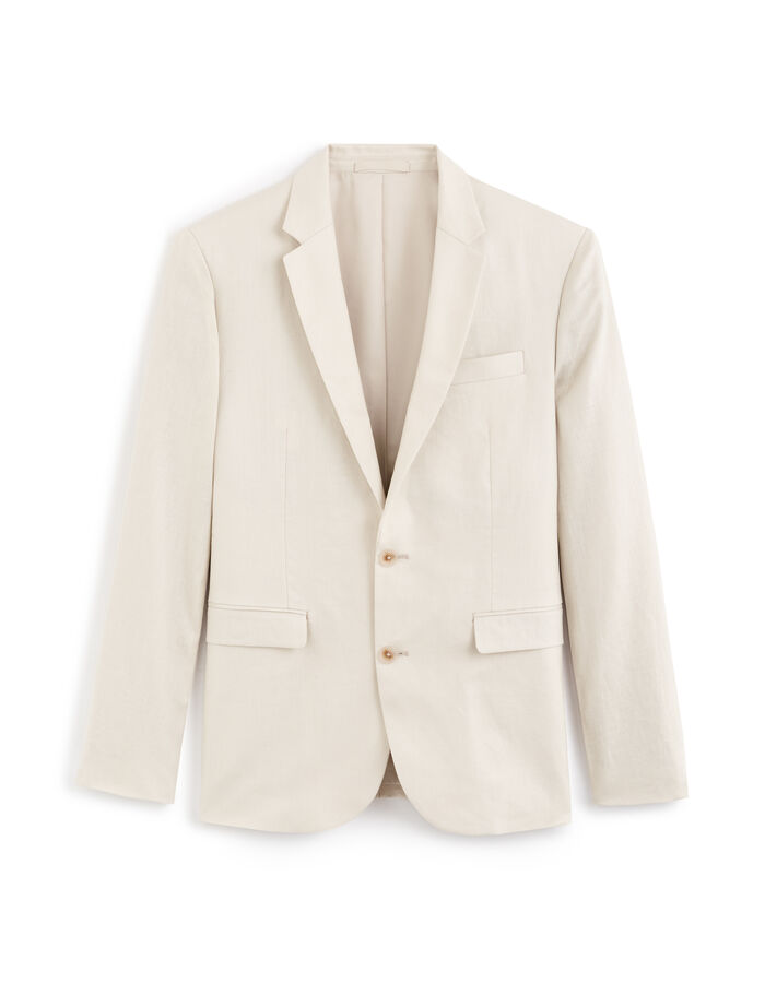 Celio Veste De Costume Slim 100% Lin - Naturel