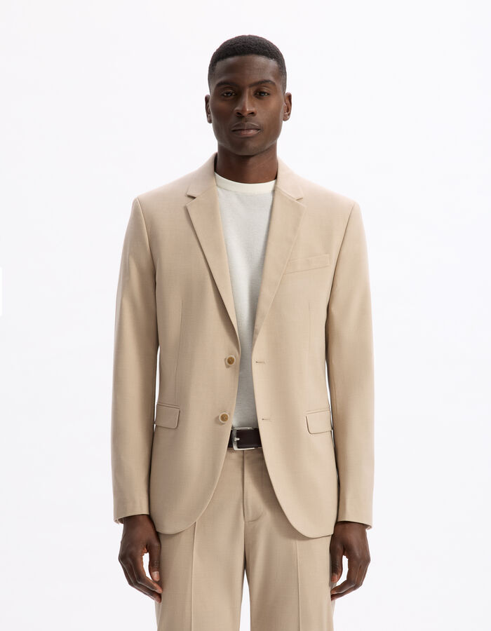 Celio Veste De Costume Slim Stretch - Beige
