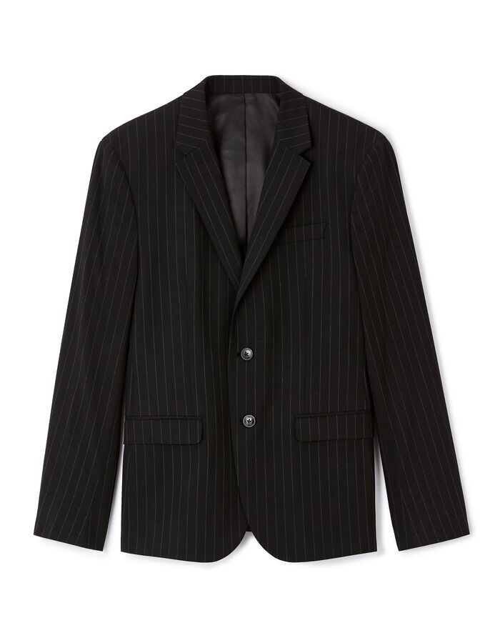Celio Veste De Costume Slim Stretch Rayé - Noir