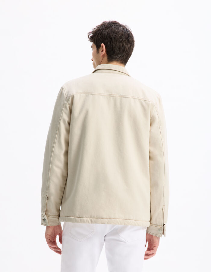 Celio Veste En Jean Doublé Sherpa - écru