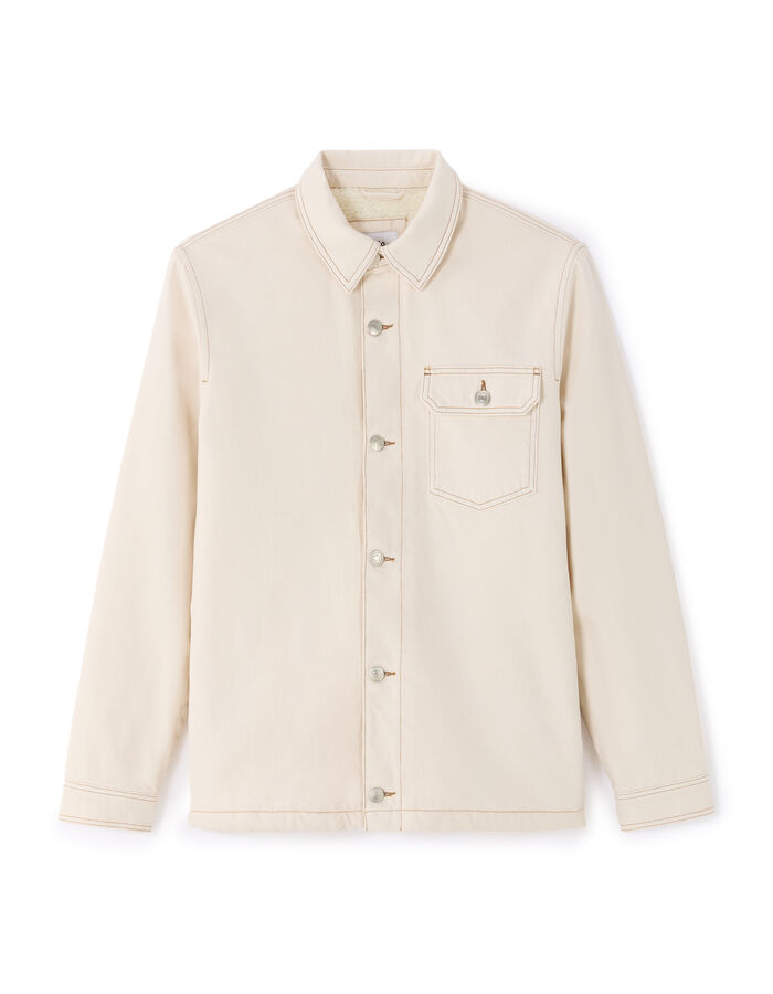 celio Veste en jean doublé sherpa - écru