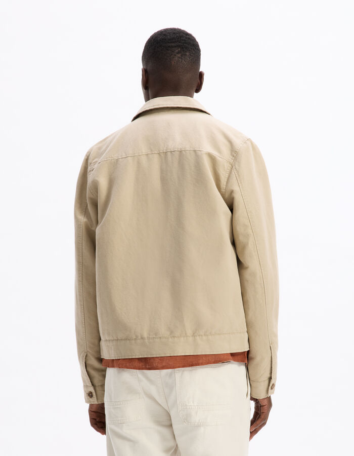 Celio Veste En Lin Et Coton - Beige