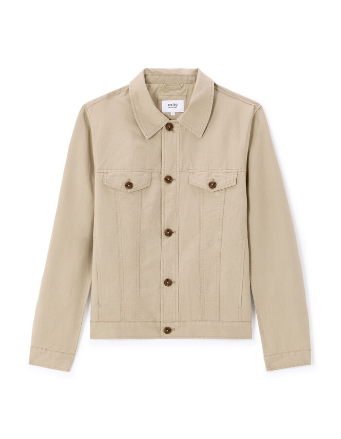celio Veste en lin et coton - beige