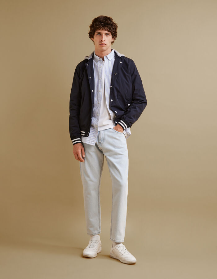 Celio Chemise Regular à Rayures En Coton Oxford - Bleu
