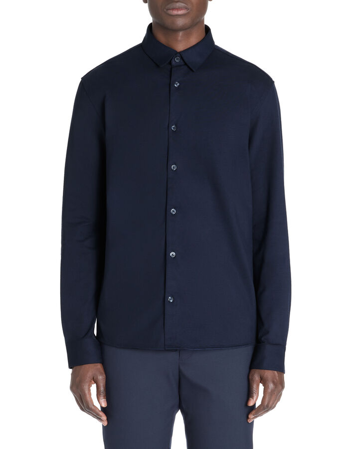 Celio Chemise Regular En Jersey Col Français - Marine