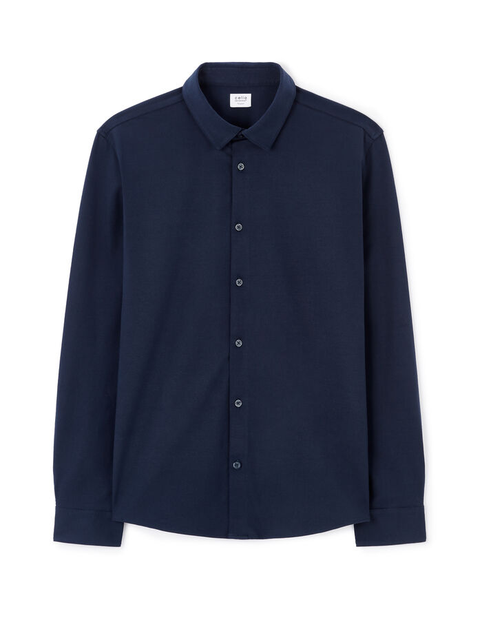 celio Chemise regular en jersey col français - marine