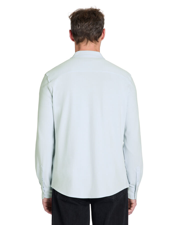 Celio Chemise Regular Piqué Coton Stretch - Bleu Clair