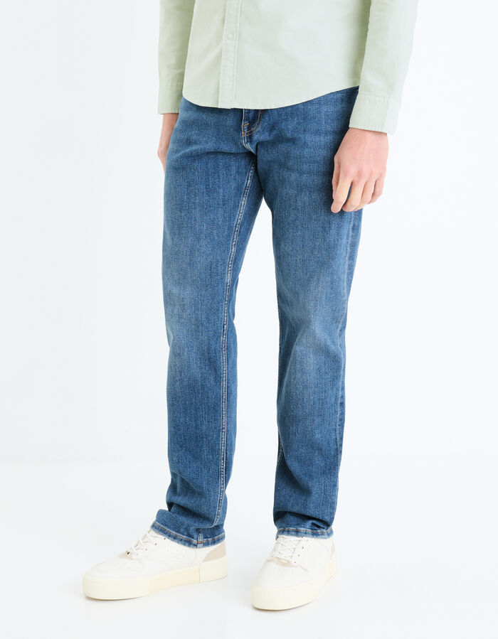 Celio Jean C.15 Straight Coton Stretch 3 Longueurs - Bleu