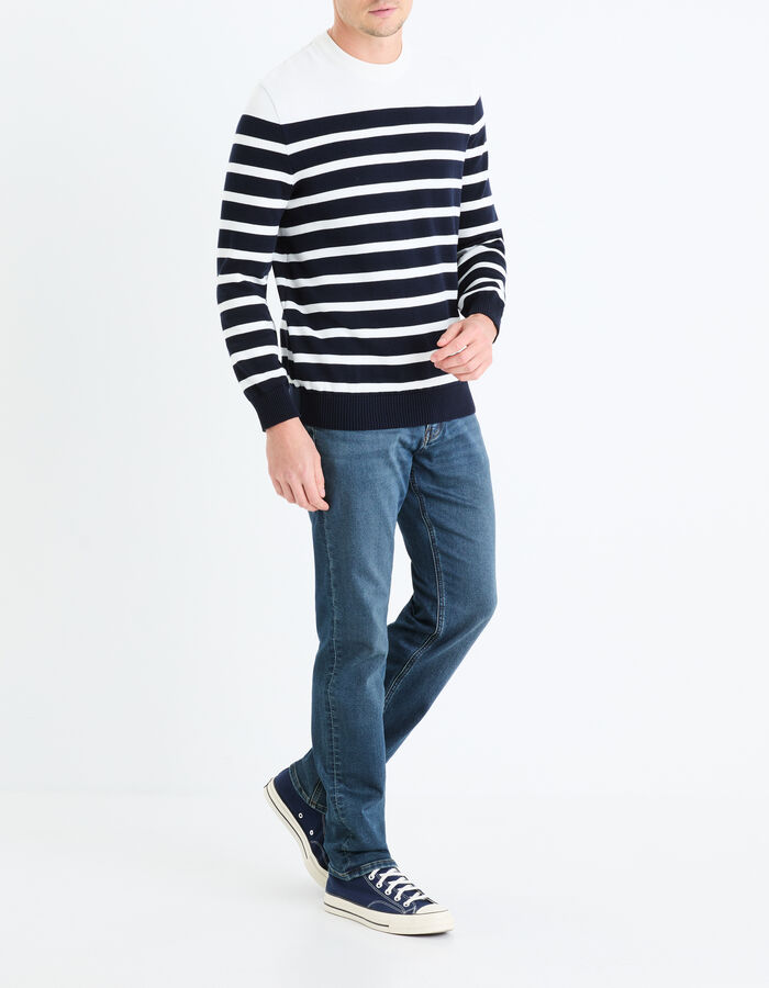 Celio Jean C.15 Straight Stretch Maille 3 Longueur - Bleu