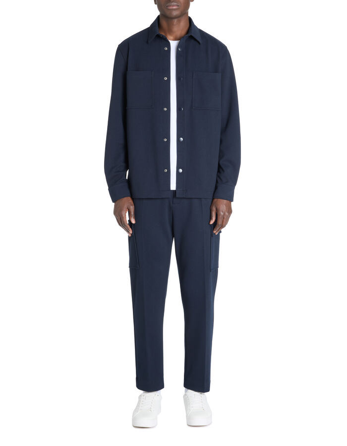 Celio Pantalon Cargo 24h Straight Coton Stretch - Marine