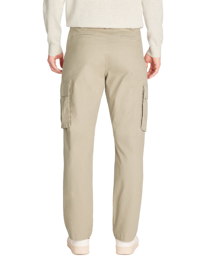 Celio Pantalon Cargo Straight En Coton Stretch - Beige