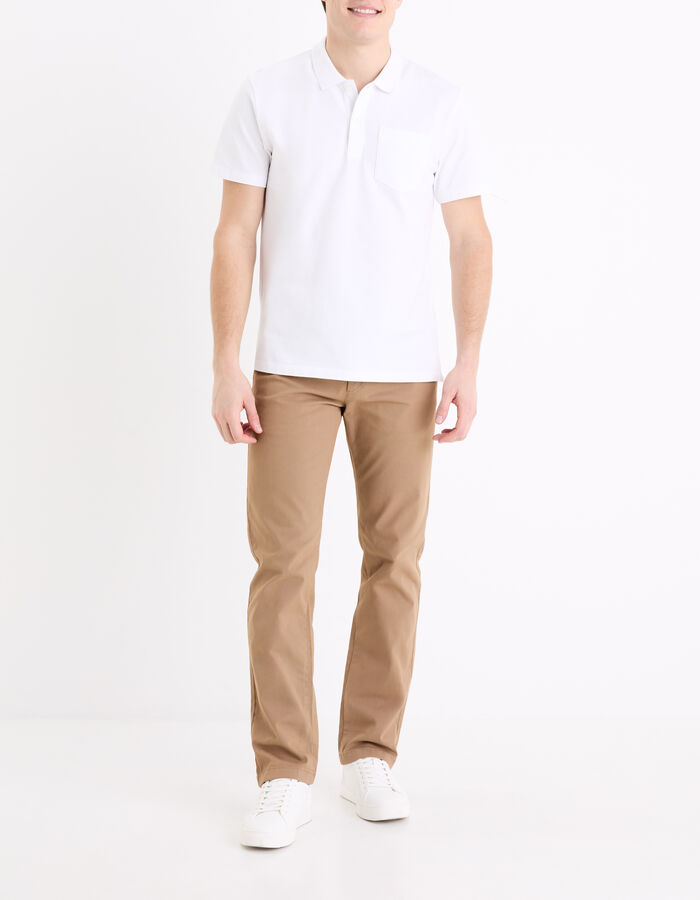 Celio Pantalon Chino Straight En Coton Stretch - Beige