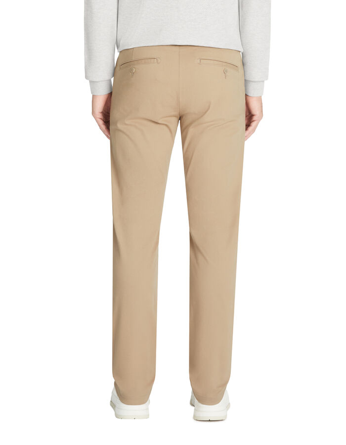 Celio Pantalon Chino Straight En Coton Stretch - Beige