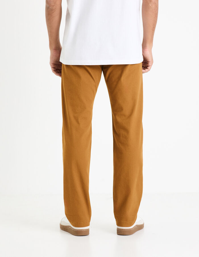 Celio Pantalon Chino Straight En Coton Stretch - Caramel
