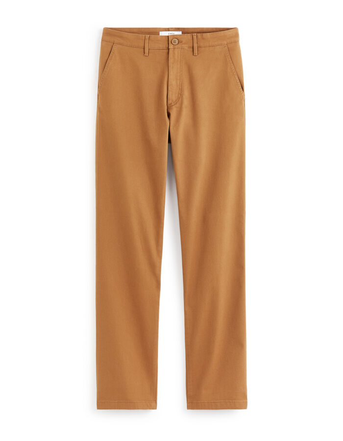 celio Pantalon chino straight en coton stretch - caramel