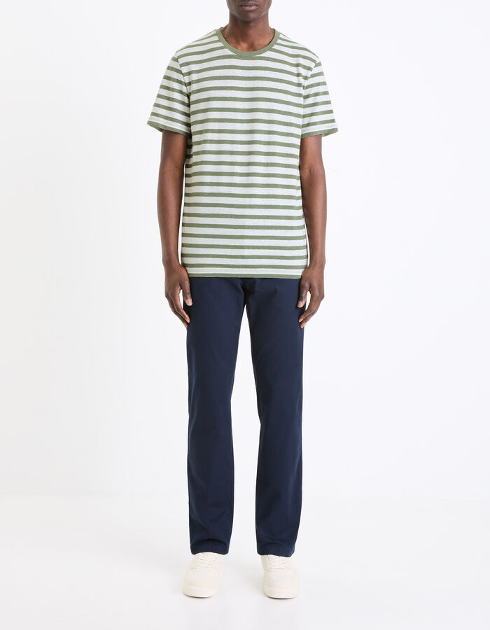 Celio Pantalon Chino Straight En Coton Stretch - Marine