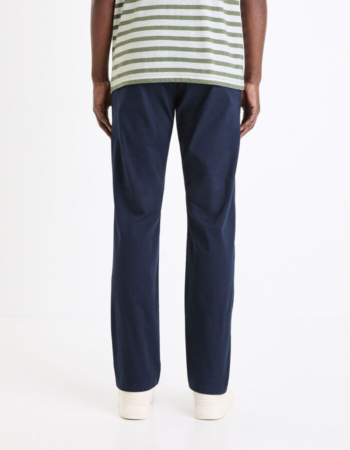 Celio Pantalon Chino Straight En Coton Stretch - Marine