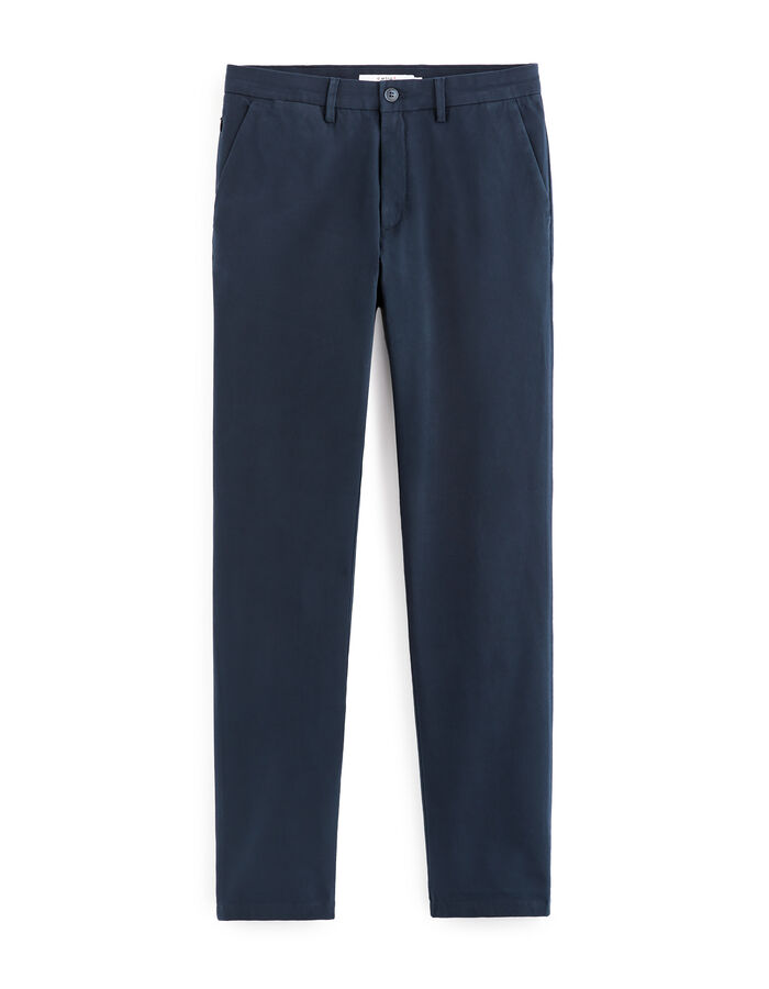 celio Pantalon chino straight en coton stretch - marine
