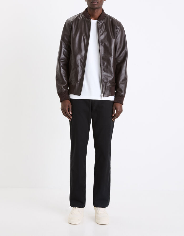 Celio Pantalon Chino Straight En Coton Stretch - Noir