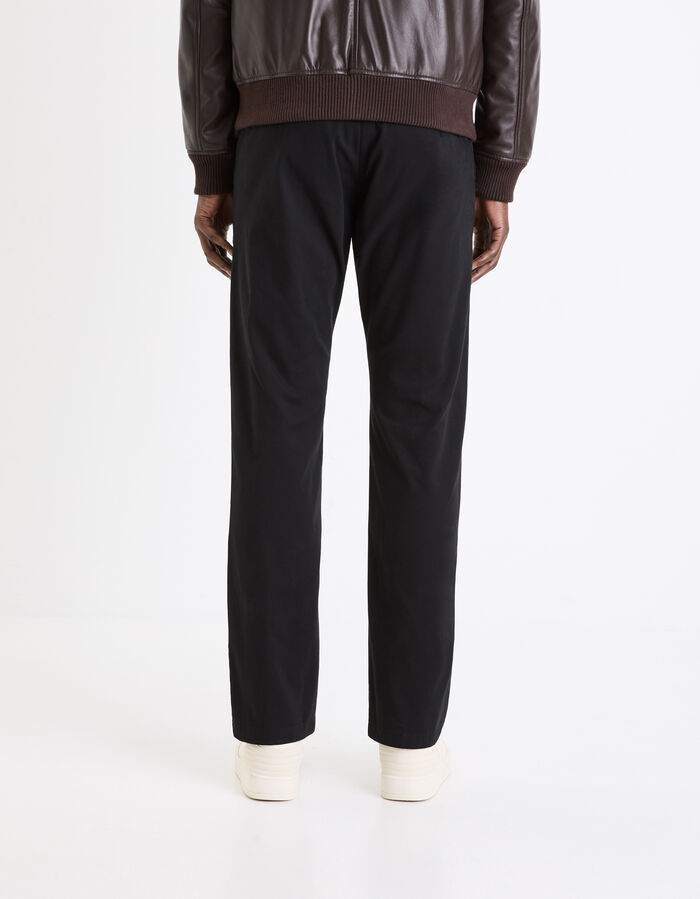 Celio Pantalon Chino Straight En Coton Stretch - Noir