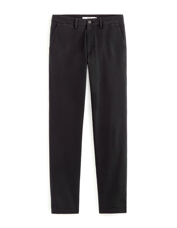 celio Pantalon chino straight en coton stretch - noir