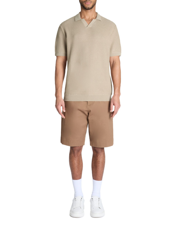 Celio Polo Boxy En Maille Texturée 100% Coton - Naturel