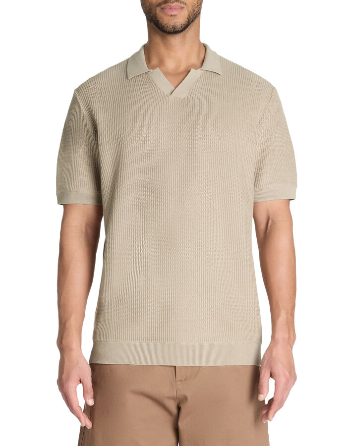 Celio Polo Boxy En Maille Texturée 100% Coton - Naturel