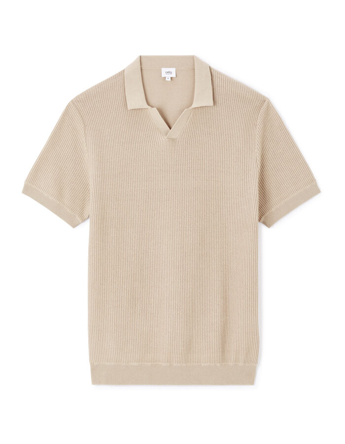 celio Polo boxy en maille texturée 100% coton - naturel