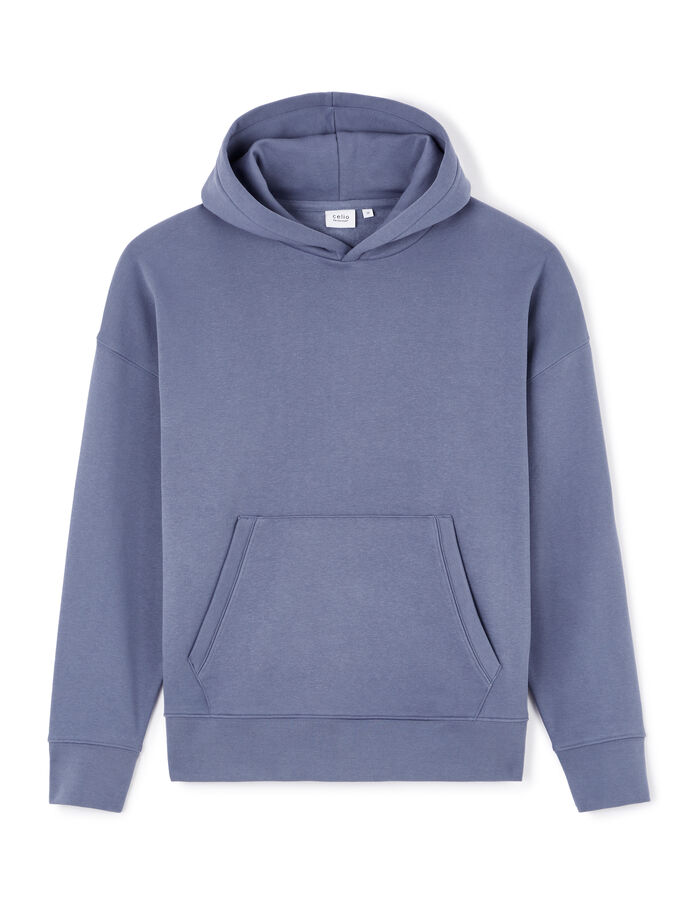 celio Sweat oversize capuche coton mélangé - bleu clair