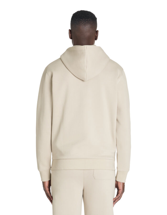 Celio Sweat Zippé à Capuche Regular Coton Mélangé - Beige