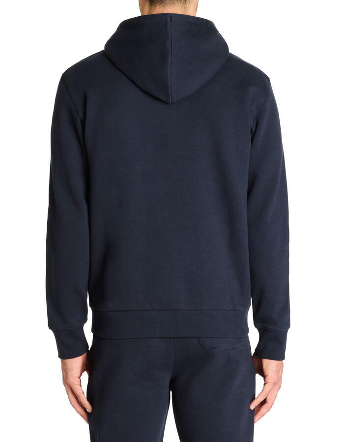Celio Sweat Zippé Capuche Regular Coton Mélangé - Marine