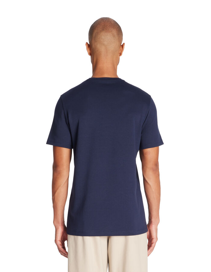 Celio T-shirt Straight Col Rond Coton Mélangé - Marine
