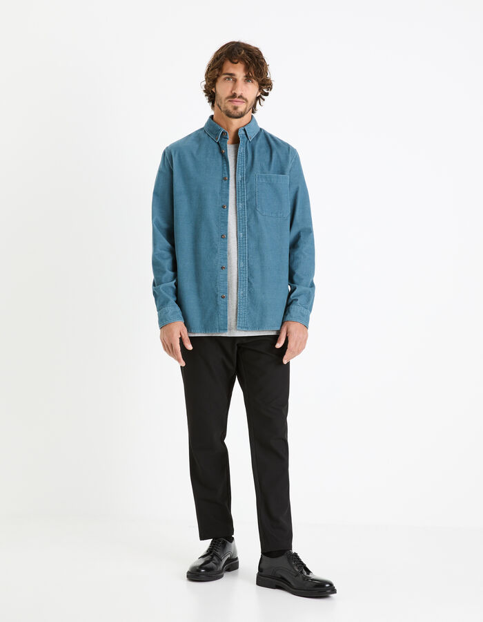 Celio T-shirt Straight Col Rond En Coton Mélangé - Gris Chiné