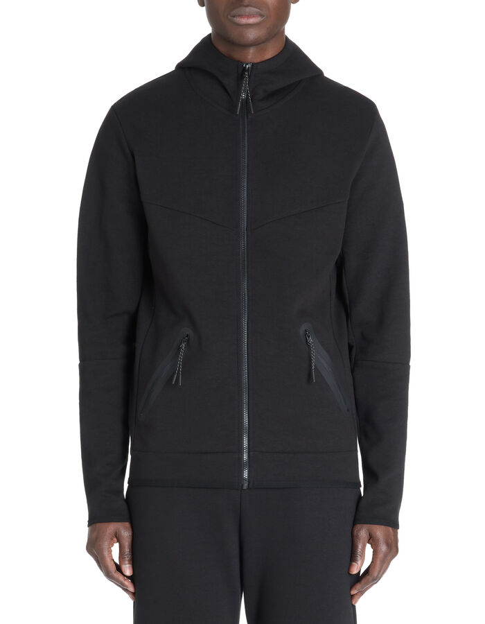 Celio Vest Zippé à Capuche Skinny Coton Mélangé - Noir